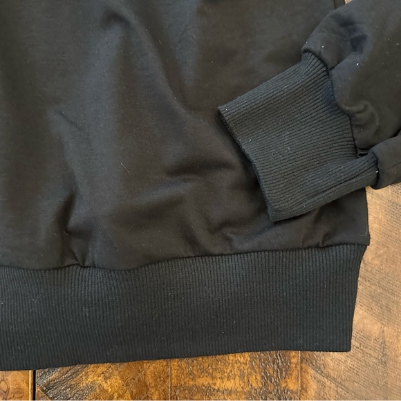 Off Shoulder Small Ruffle Black Sweater-Sweatshirt Long Sleeve large Ruffle New - Picture 5 of 8